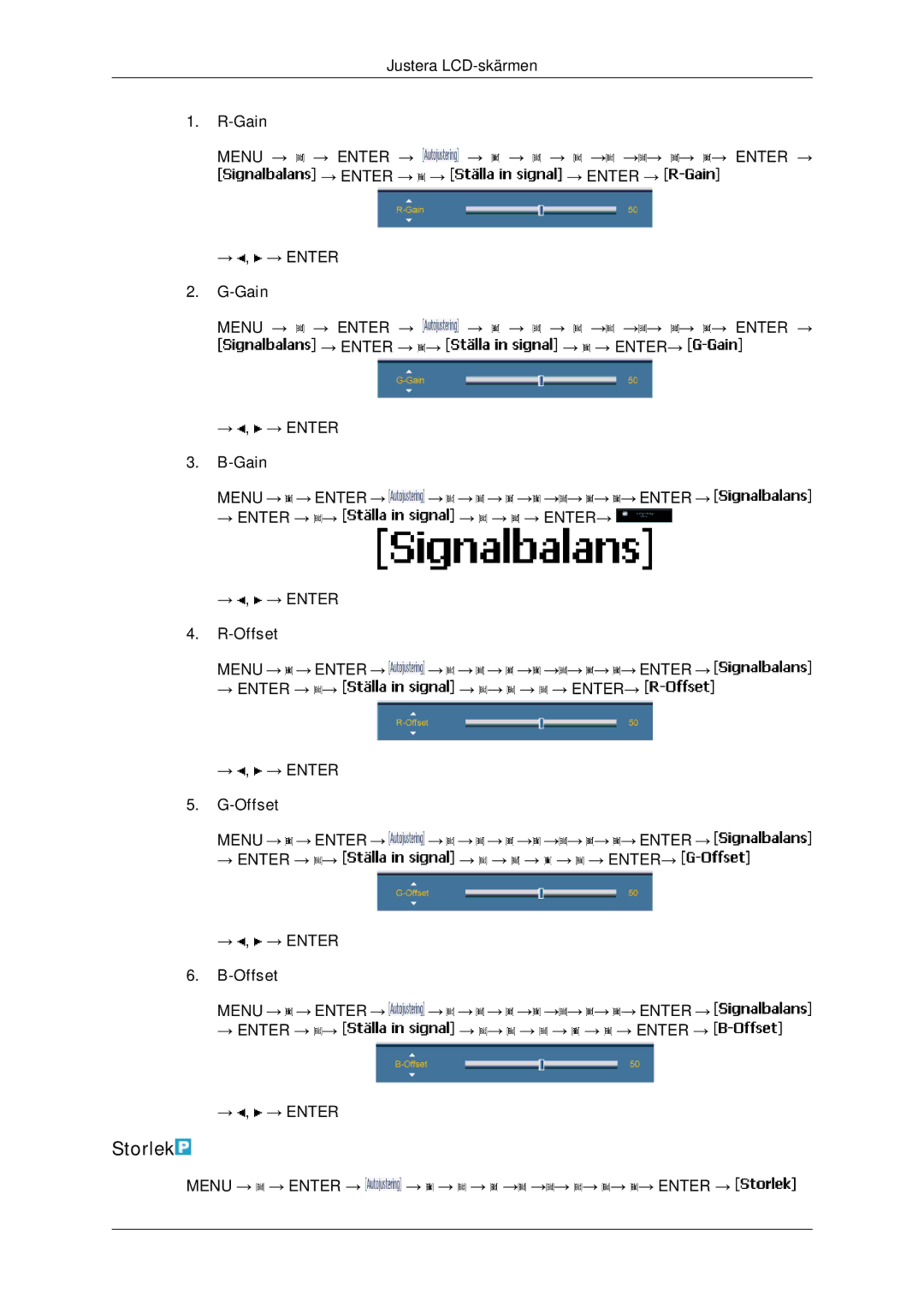 Samsung LH65TCPMBC/EN manual Gain, Offset 