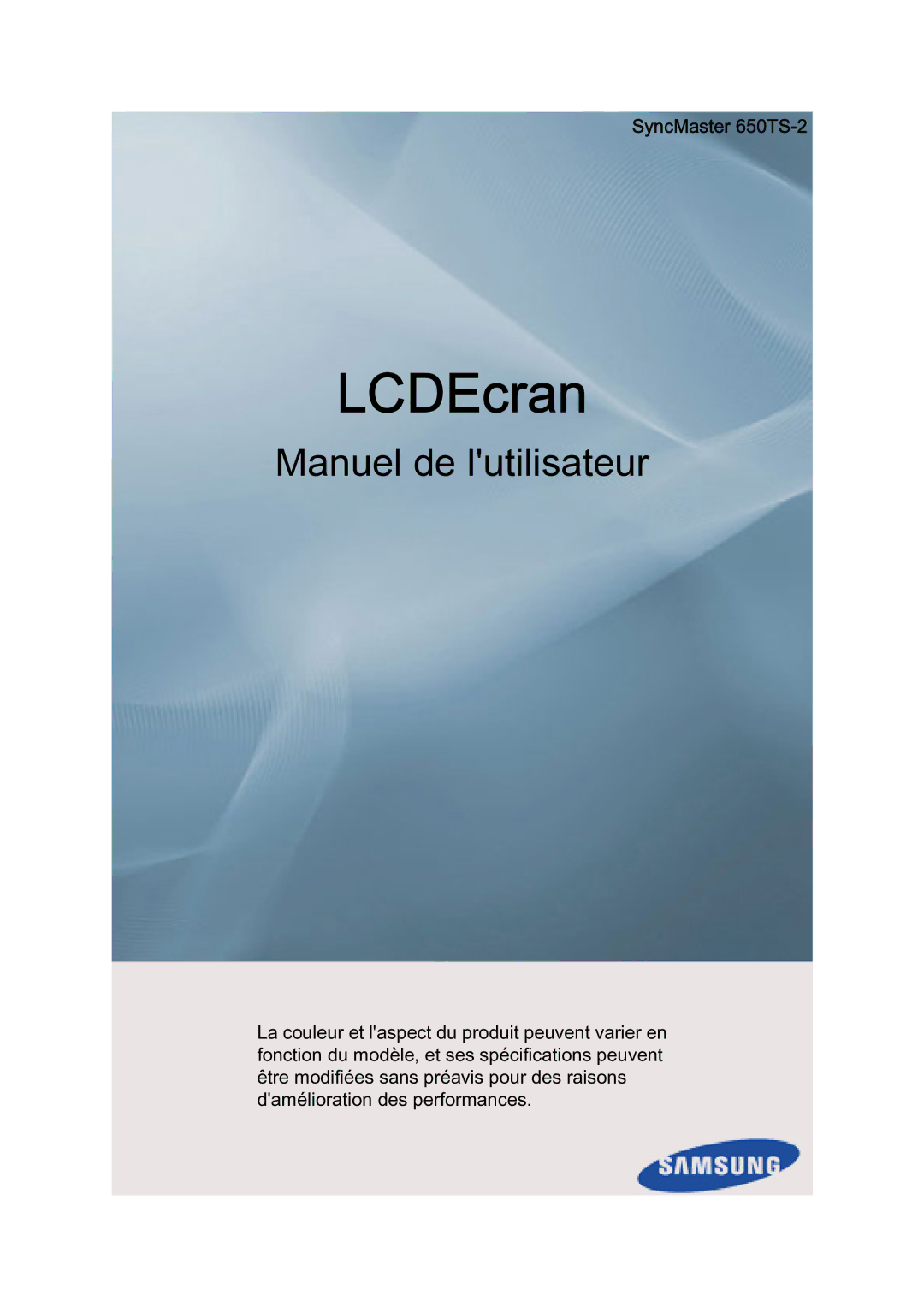 Samsung LH65TCQMBC/EN manual LCDEcran, SyncMaster 650TS-2 