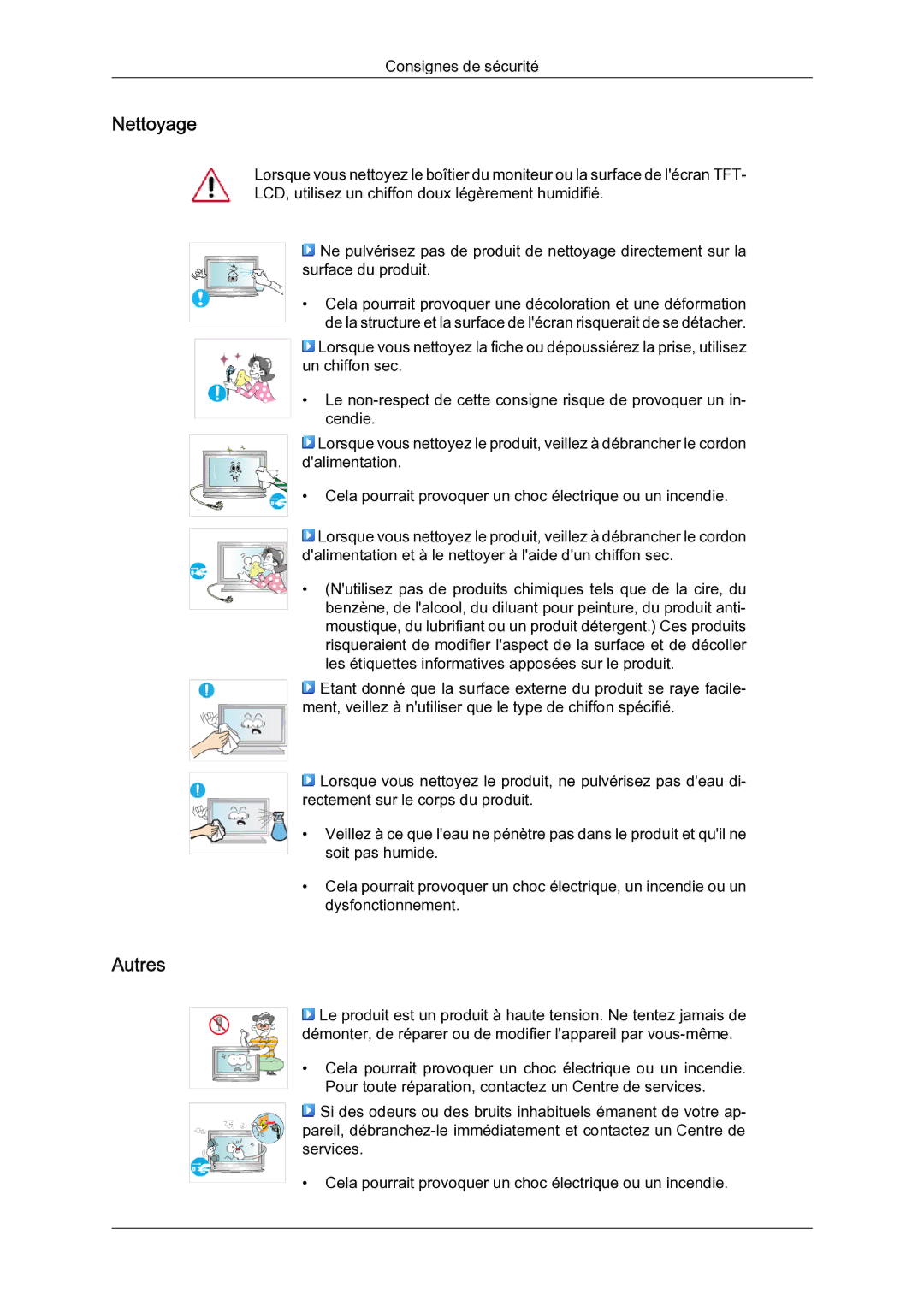 Samsung LH65TCQMBC/EN manual Nettoyage, Autres 