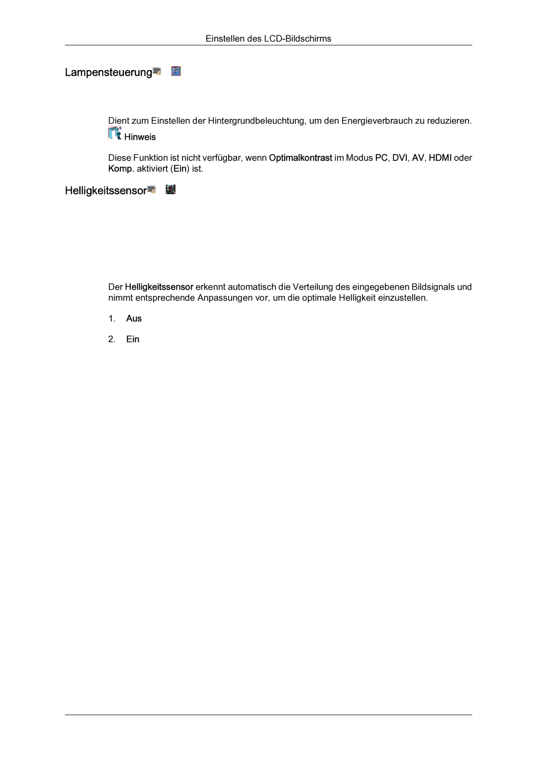 Samsung LH65TCQMBC/EN manual Lampensteuerung 