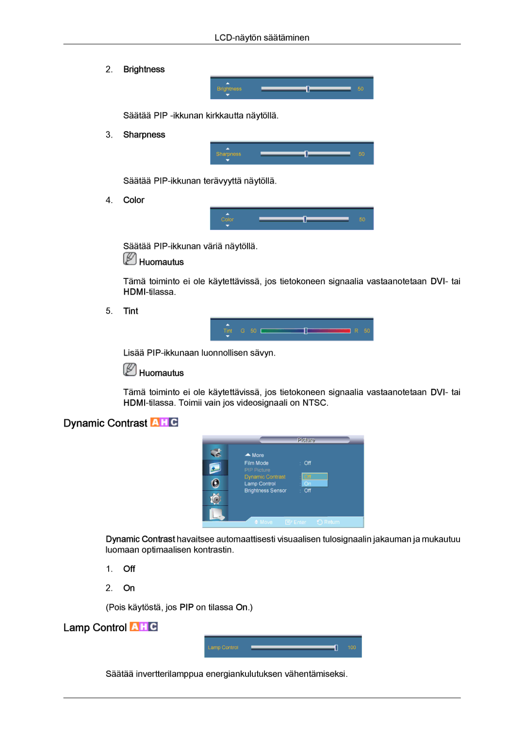 Samsung LH65TCQMBC/EN manual Dynamic Contrast 