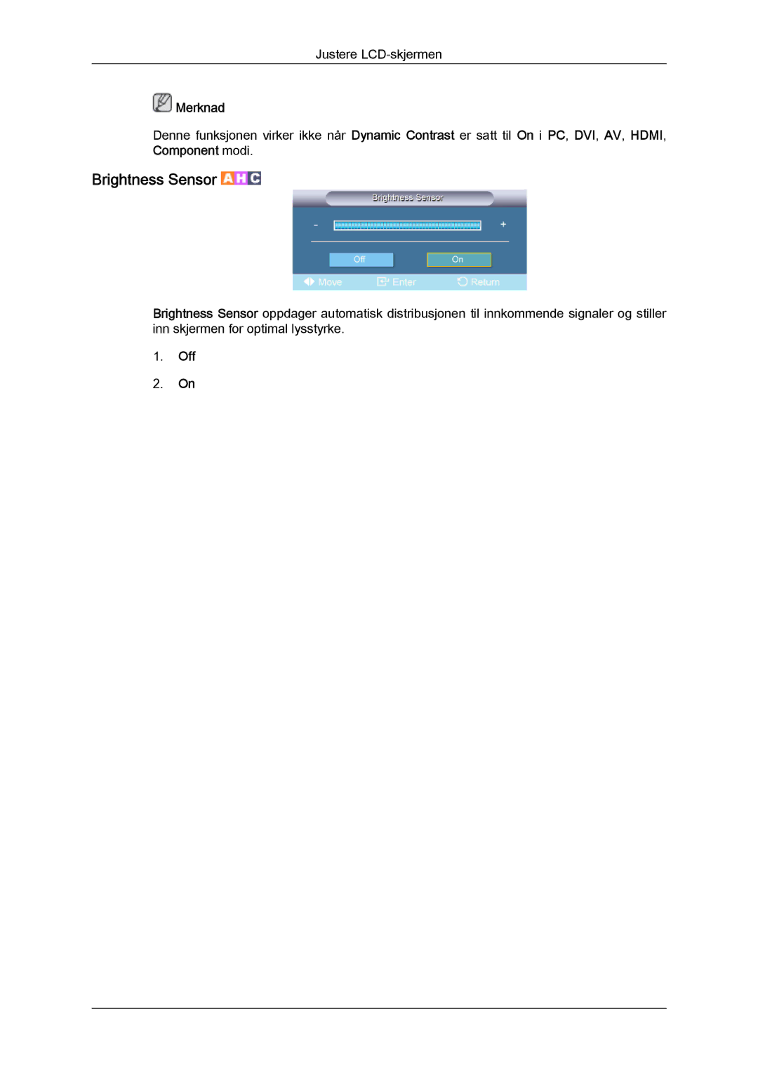 Samsung LH65TCQMBC/EN manual Brightness Sensor 