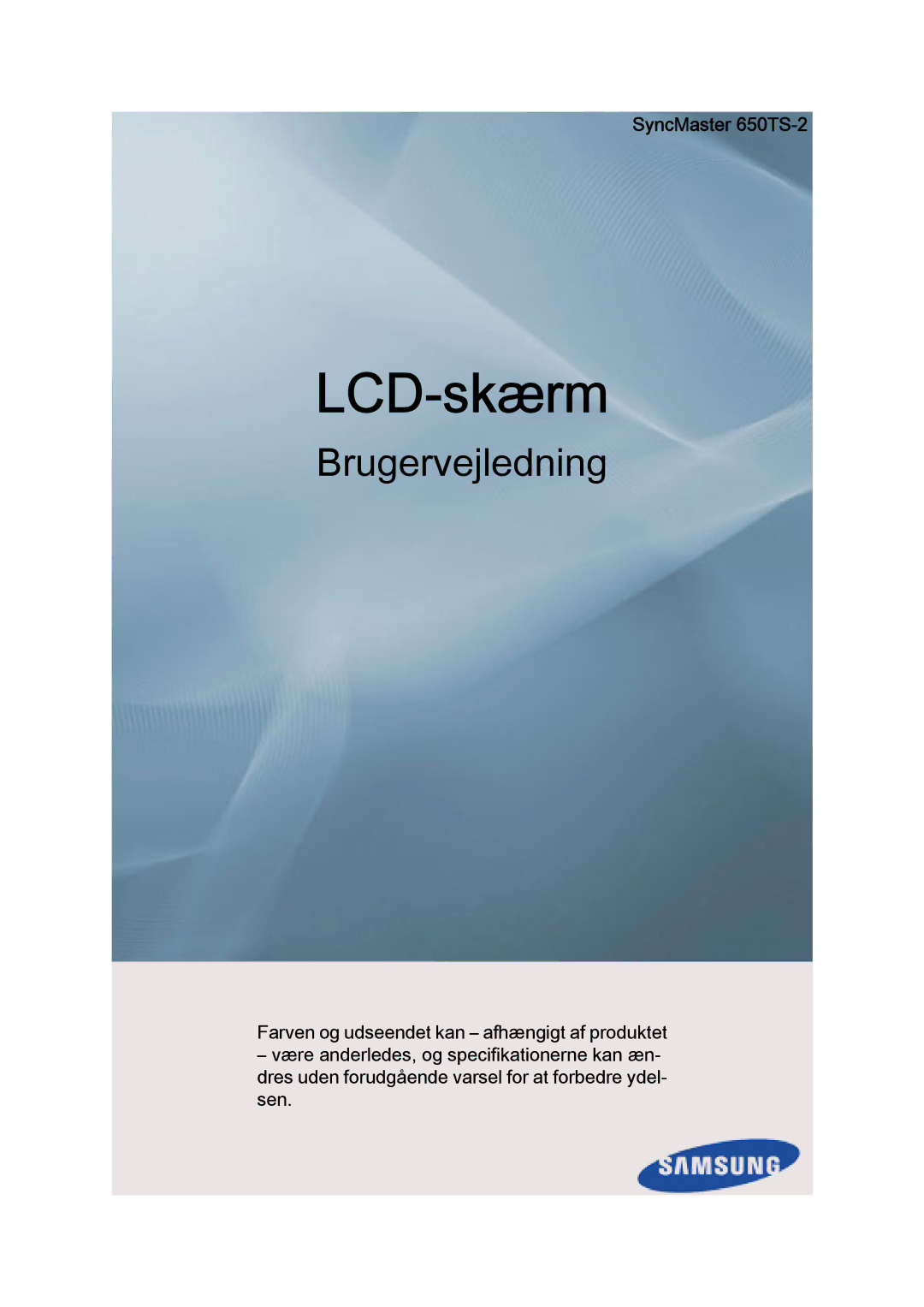 Samsung LH65TCQMBC/EN manual LCD‐skærm, SyncMaster 650TS-2 