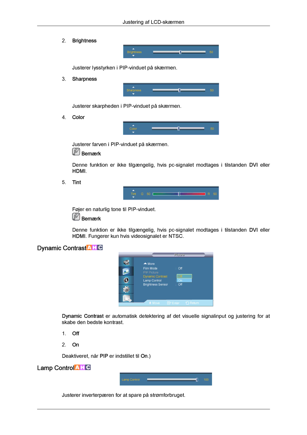 Samsung LH65TCQMBC/EN manual Dynamic Contrast 