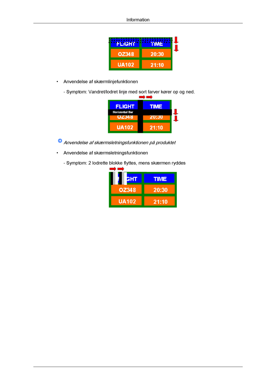 Samsung LH65TCQMBC/EN manual Anvendelse af skærmsletningsfunktionen på produktet 