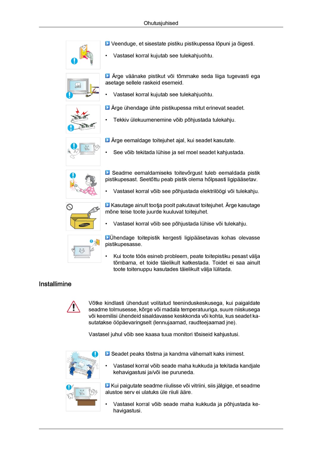 Samsung LH65TCQMBC/EN manual Installimine 