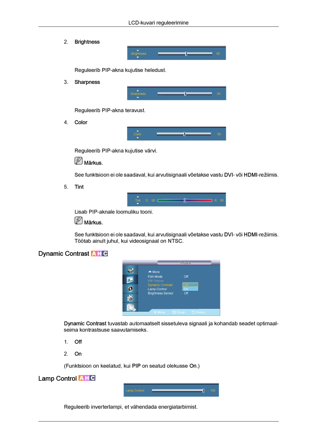 Samsung LH65TCQMBC/EN manual Dynamic Contrast 