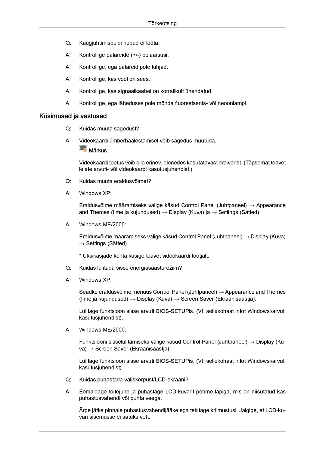 Samsung LH65TCQMBC/EN manual Küsimused ja vastused 