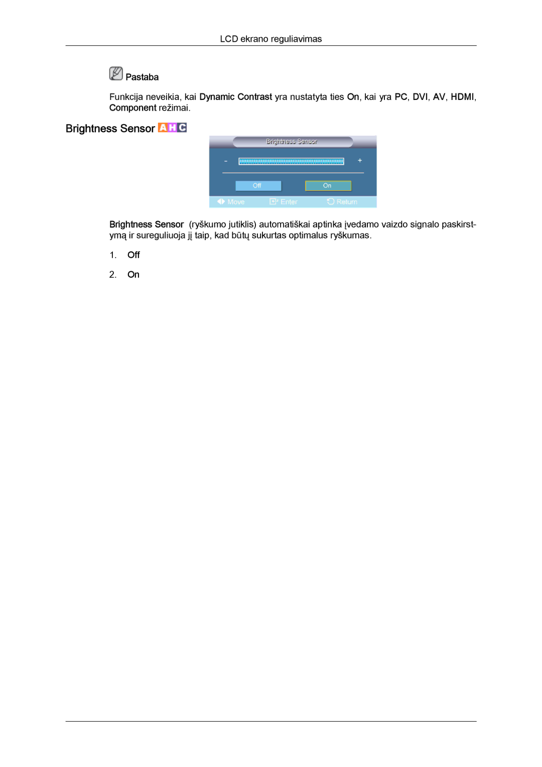 Samsung LH65TCQMBC/EN manual Brightness Sensor 