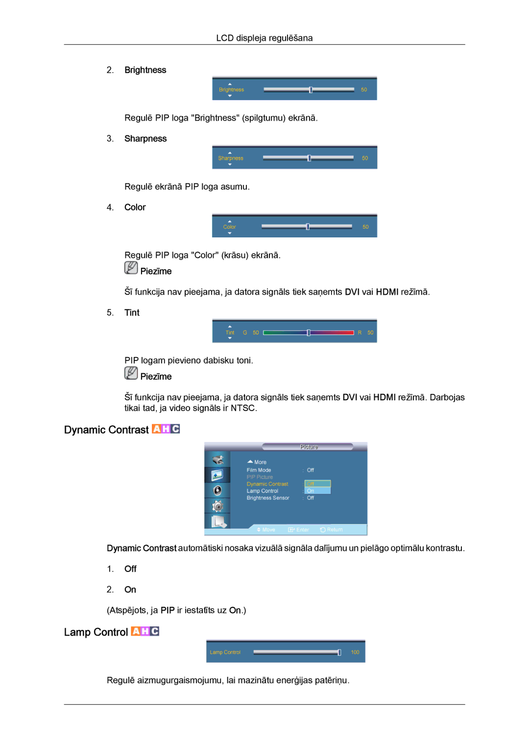 Samsung LH65TCQMBC/EN manual Dynamic Contrast 