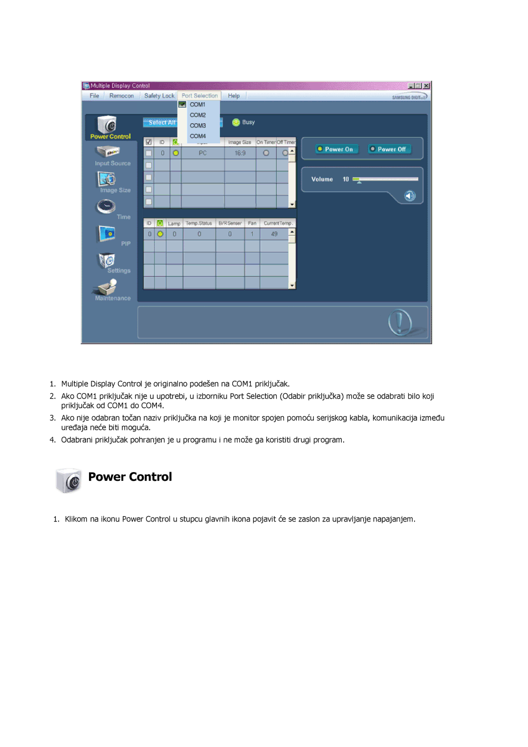 Samsung LH65TCQMBC/EN manual Power Control 