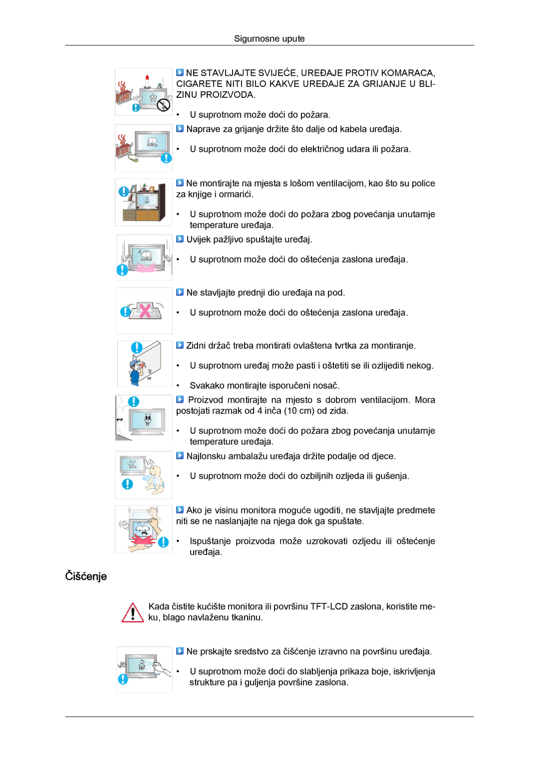 Samsung LH65TCQMBC/EN manual Čišćenje 