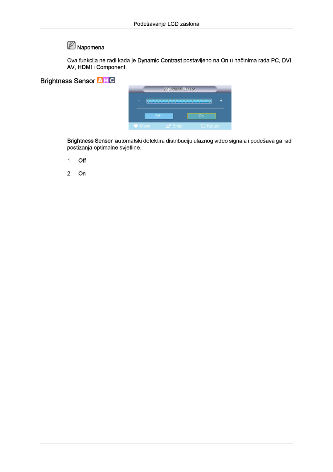 Samsung LH65TCQMBC/EN manual Brightness Sensor 