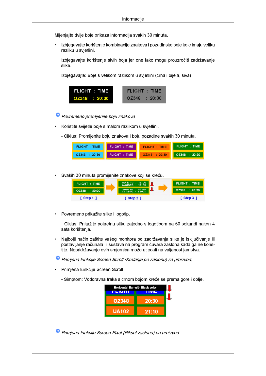 Samsung LH65TCQMBC/EN manual Povremeno promijenite boju znakova 