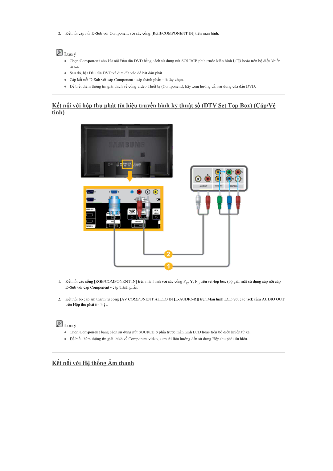 Samsung LH65TCQMBC/XY, LH65TCQMBC/XS manual Kết nối với Hệ thống Âm thanh 