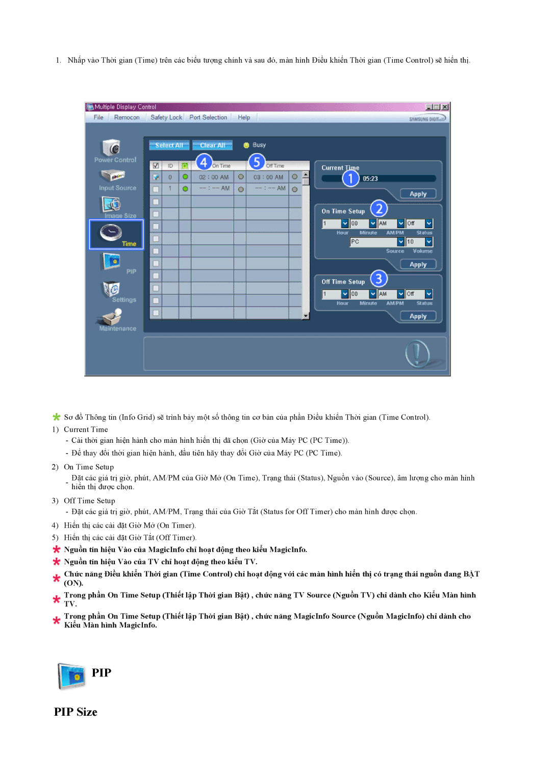 Samsung LH65TCQMBC/XY, LH65TCQMBC/XS manual Pip, PIP Size 