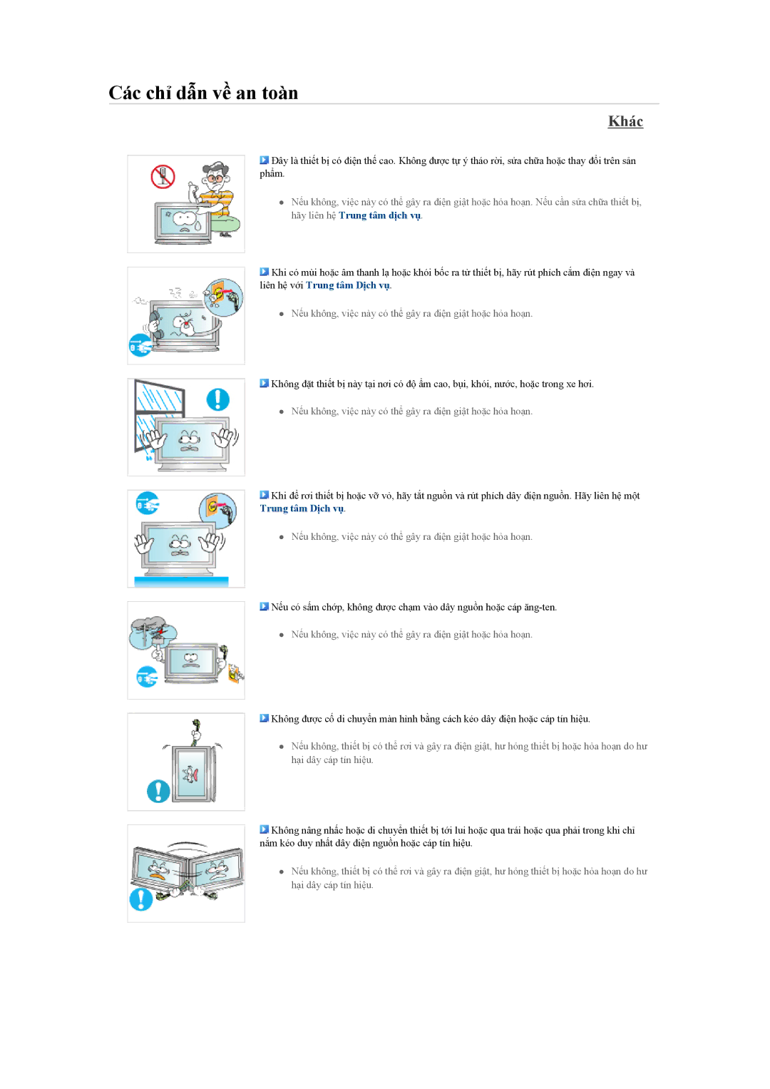 Samsung LH65TCQMBC/XY, LH65TCQMBC/XS manual Khác, Trung tâm Dịch vụ 