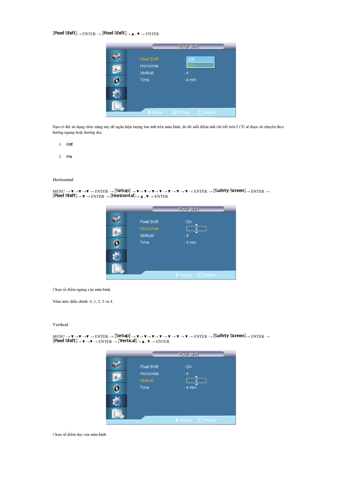 Samsung LH70BVPLBF/EN manual Horizontal, Vertical 