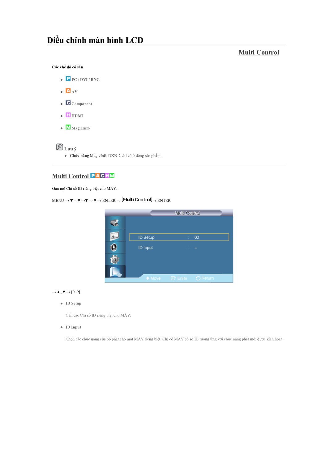 Samsung LH70BVPLBF/EN manual Multi Control 