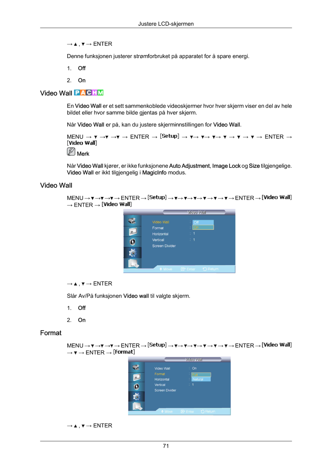 Samsung LH70BVTLBF/EN, LH70BVPLBF/EN manual Video Wall, Format 