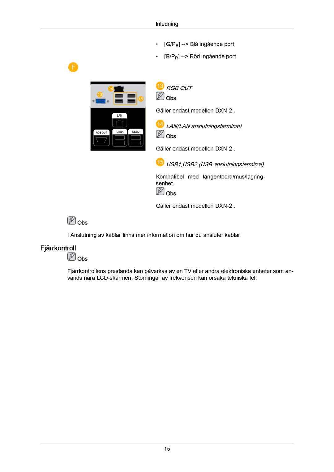 Samsung LH70BVTLBF/EN, LH70BVPLBF/EN manual Fjärrkontroll 