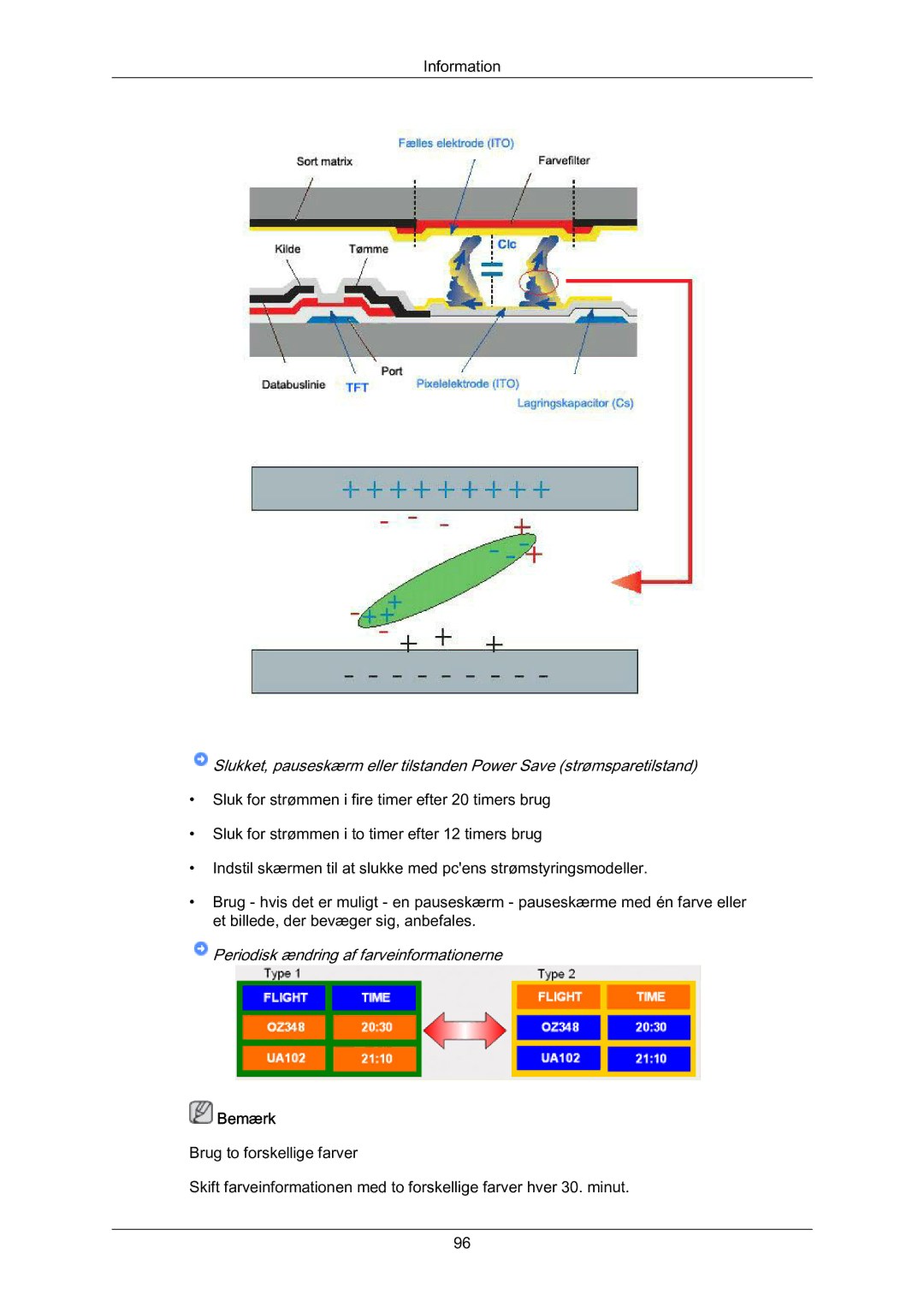 Samsung LH70BVPLBF/EN, LH70BVTLBF/EN manual Periodisk ændring af farveinformationerne 