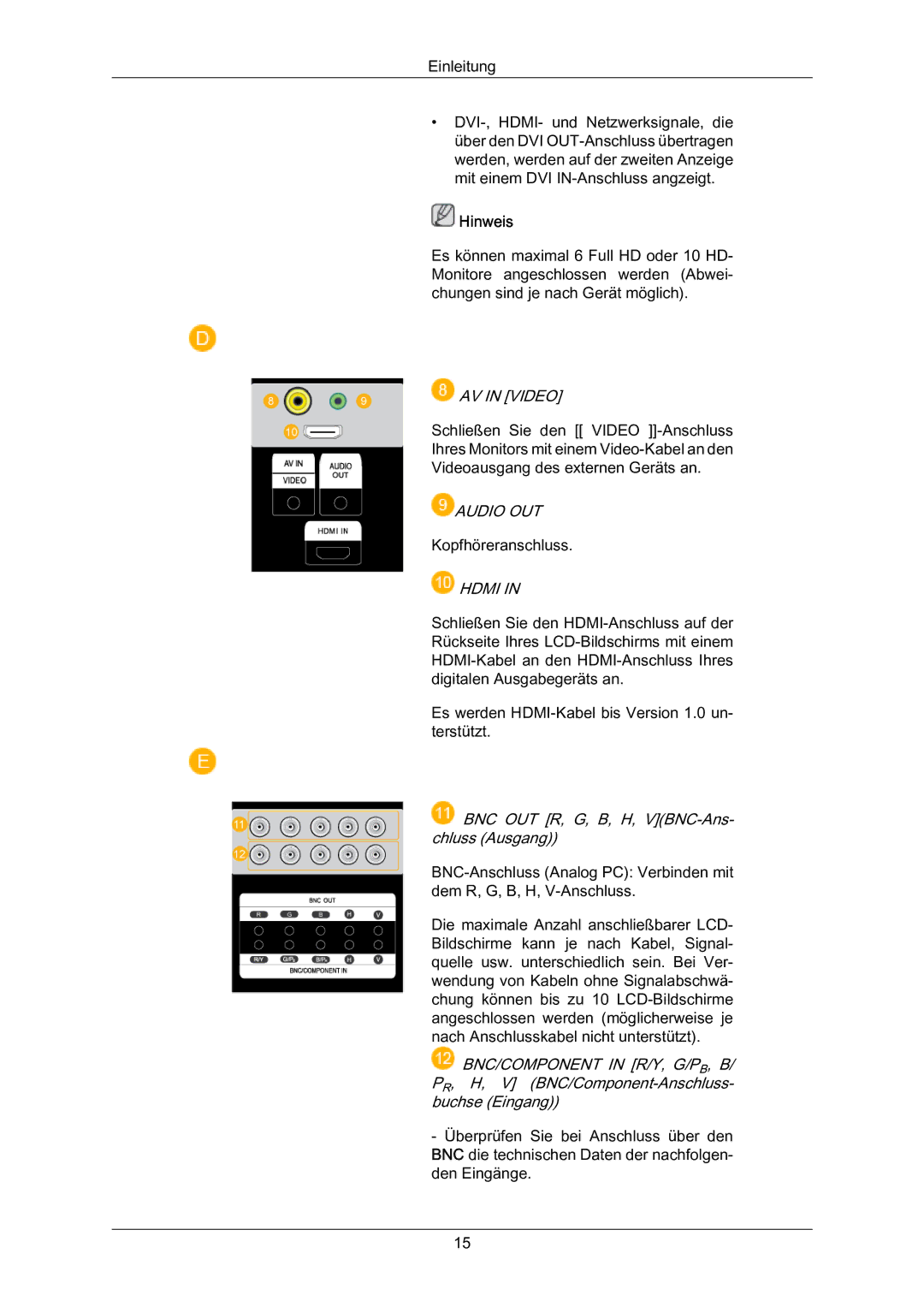 Samsung LH70BVSLBF/EN, LH70BVTLBF/EN, LH70BVPLBF/EN manual Audio OUT 