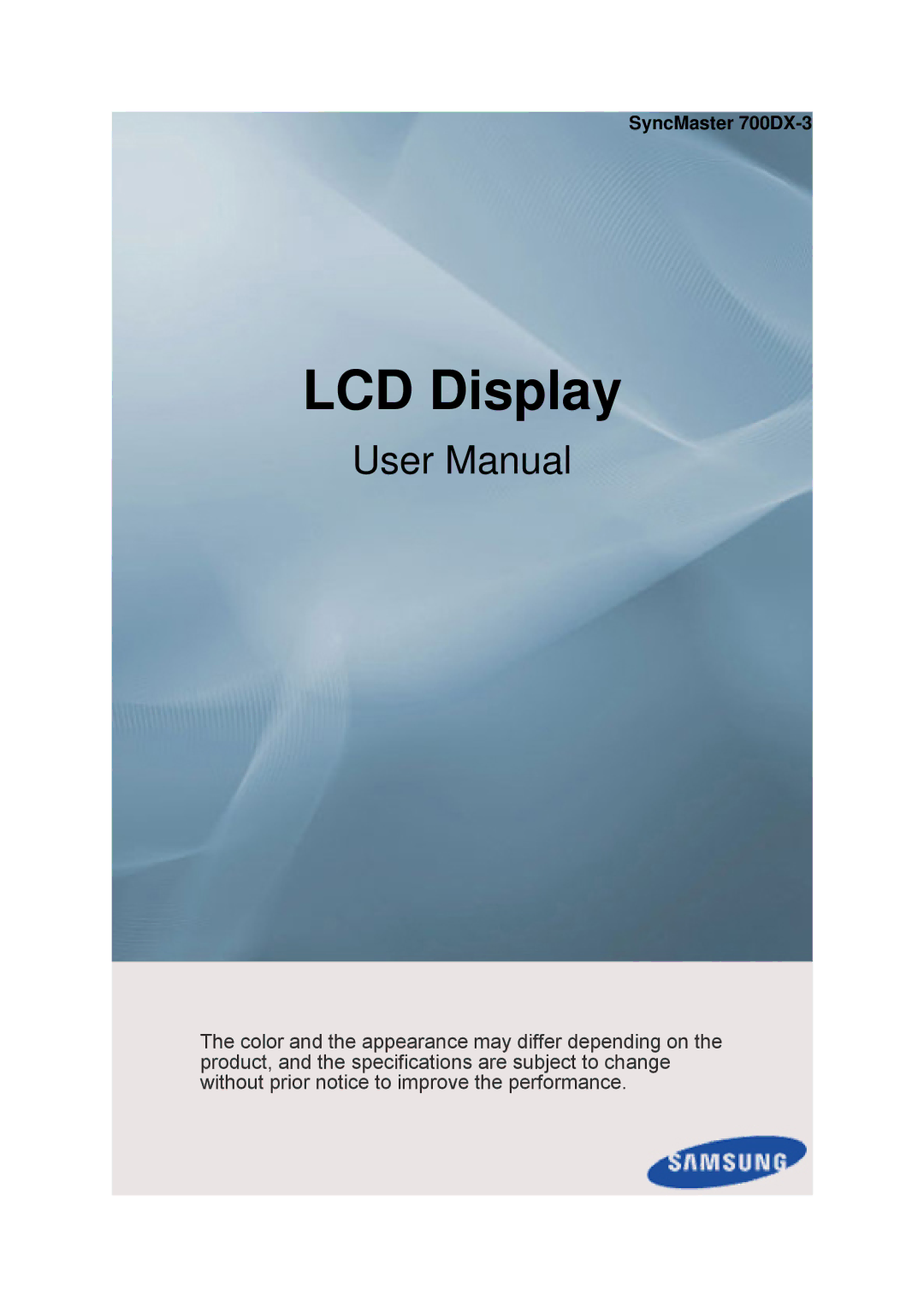 Samsung LH70CSBPLBC/EN manual Affichage LCD, SyncMaster 700DX-3 