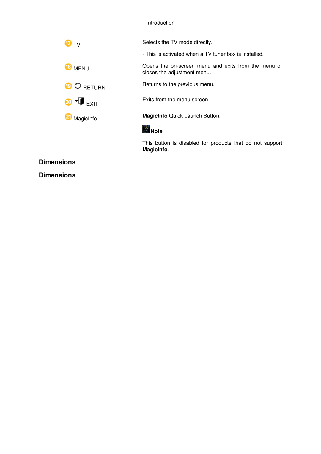 Samsung LH70CSBPLBC/EN, LH70CSBPLBC/XJ manual Dimensions, MagicInfo 