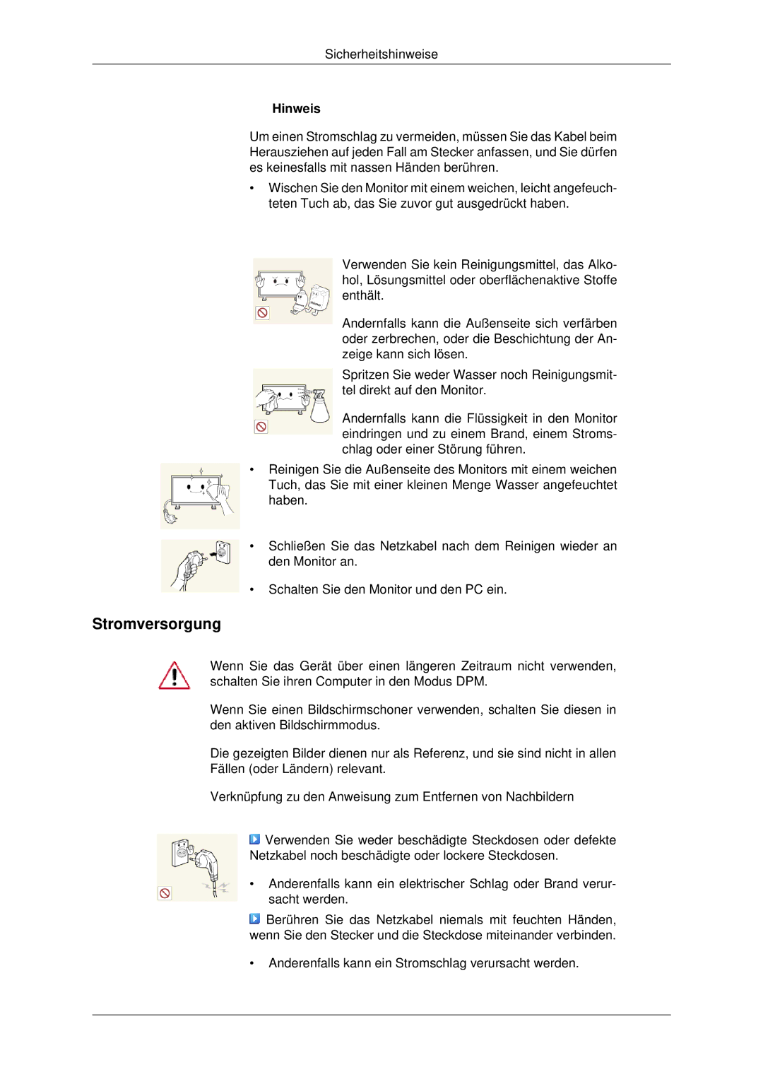 Samsung LH70CSBPLBC/EN manual Stromversorgung 