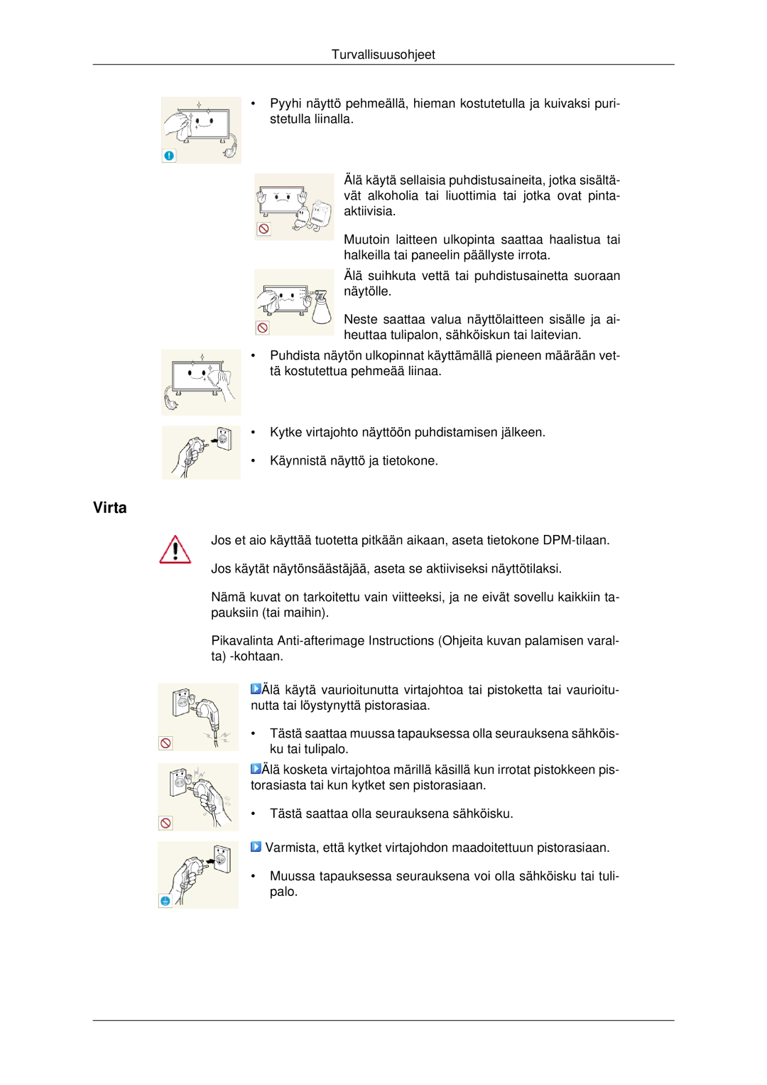 Samsung LH70CSBPLBC/EN manual Virta 