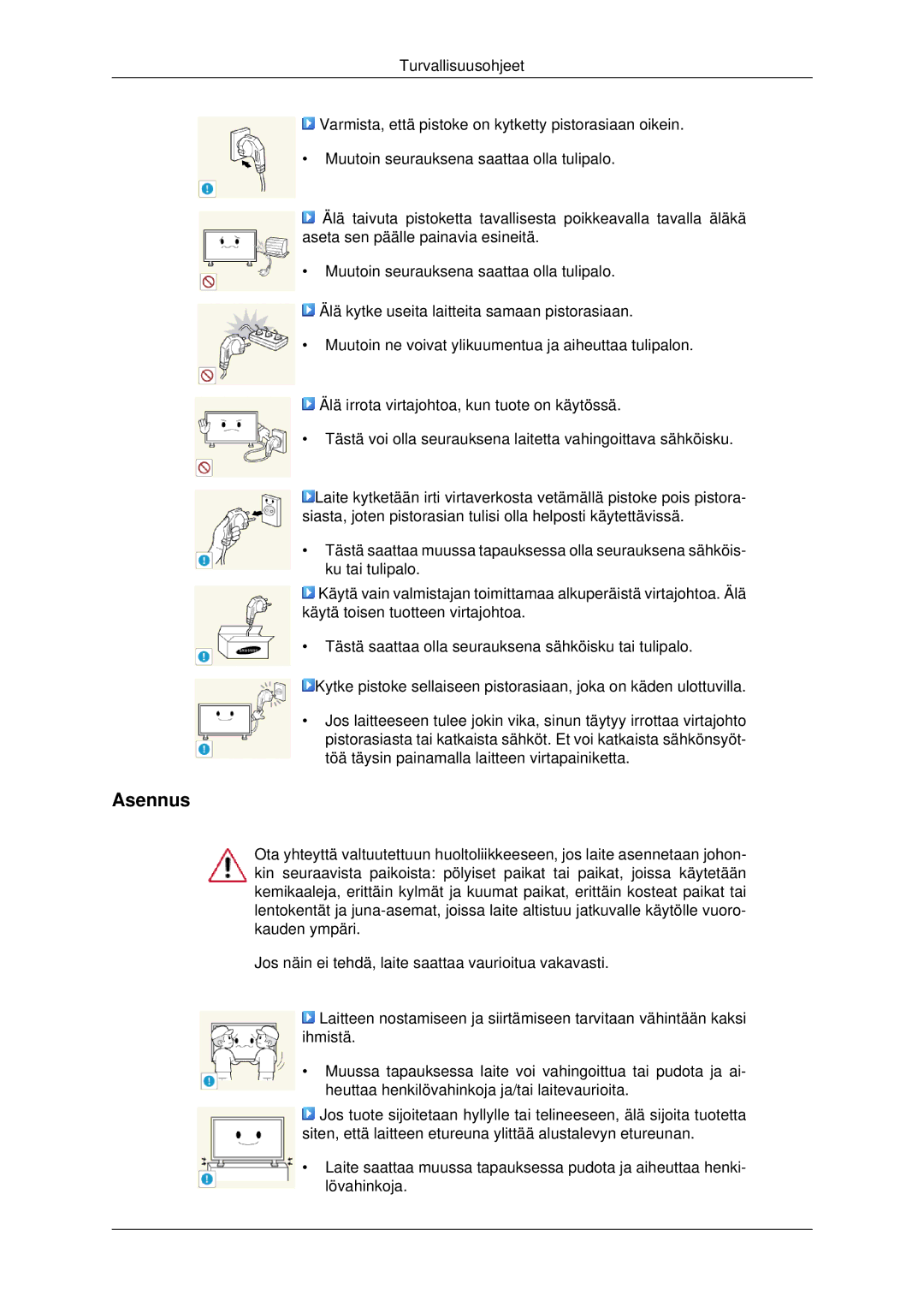 Samsung LH70CSBPLBC/EN manual Asennus 