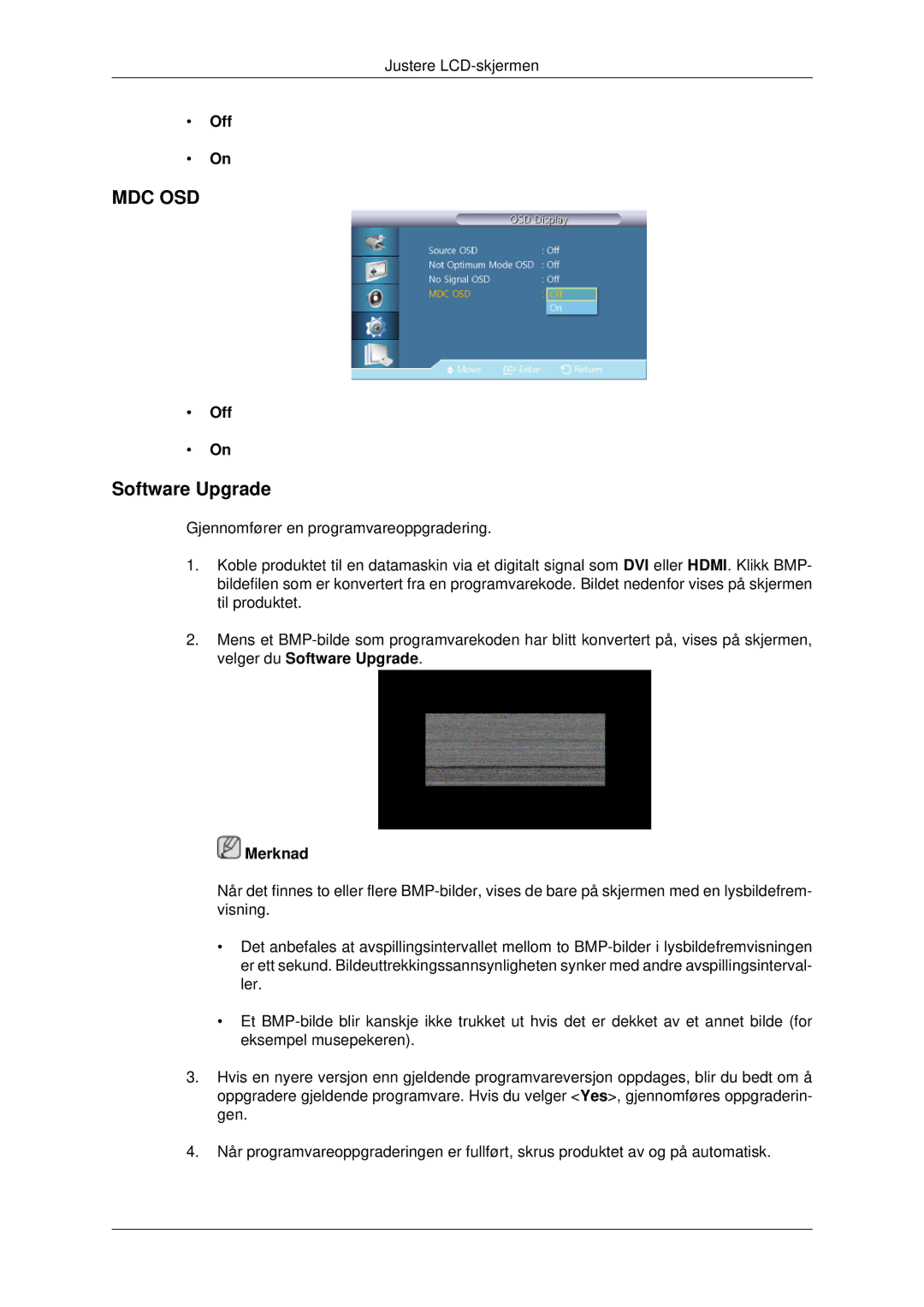 Samsung LH70CSBPLBC/EN manual Mdc Osd, Software Upgrade 