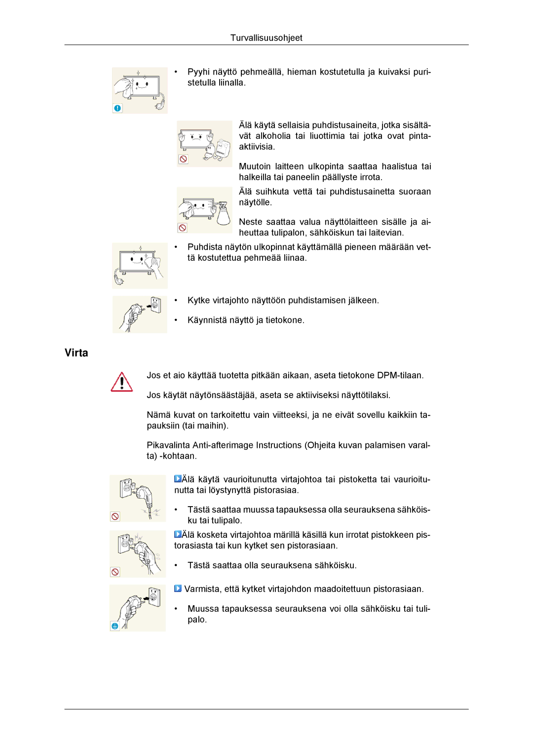 Samsung LH70CSBPLBC/EN manual Virta 