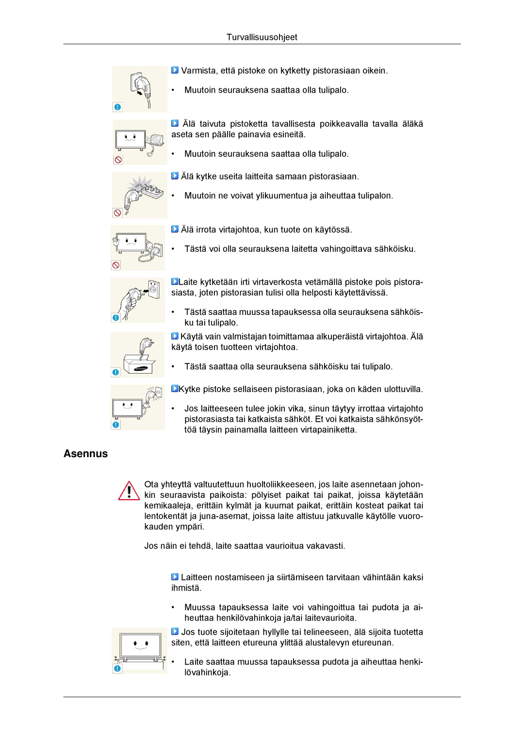 Samsung LH70CSBPLBC/EN manual Asennus 