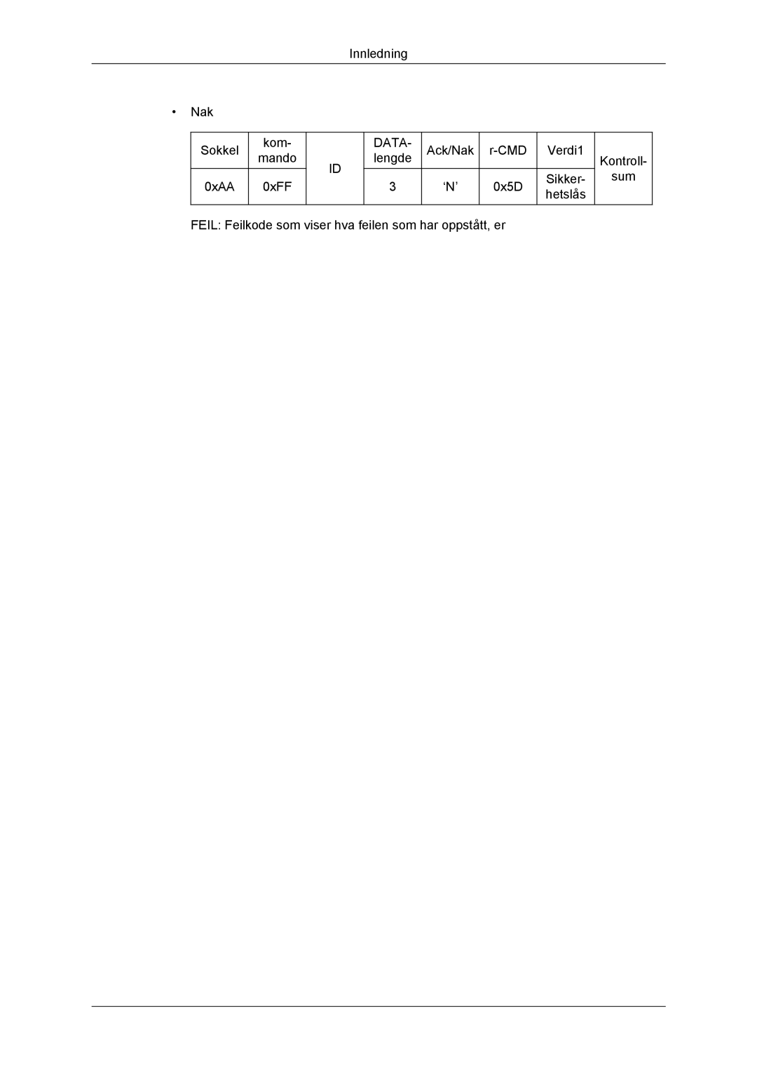 Samsung LH70CSBPLBC/EN manual Innledning Nak Sokkel Kom 