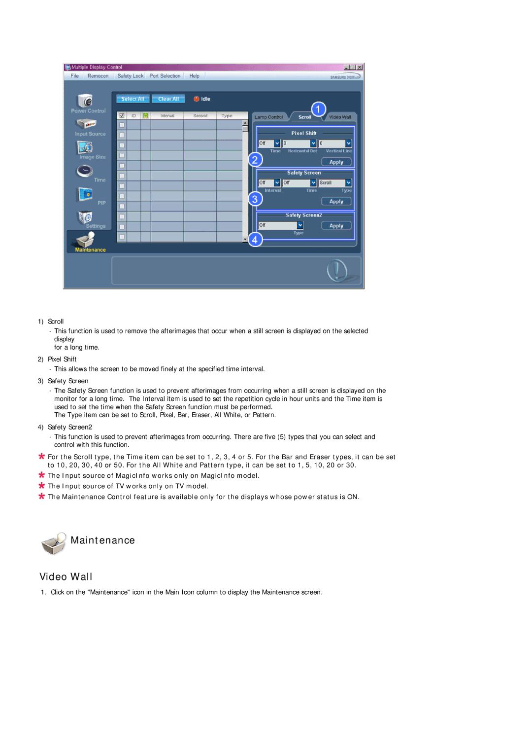 Samsung LH70OUTQBC/EN manual Maintenance Video Wall 