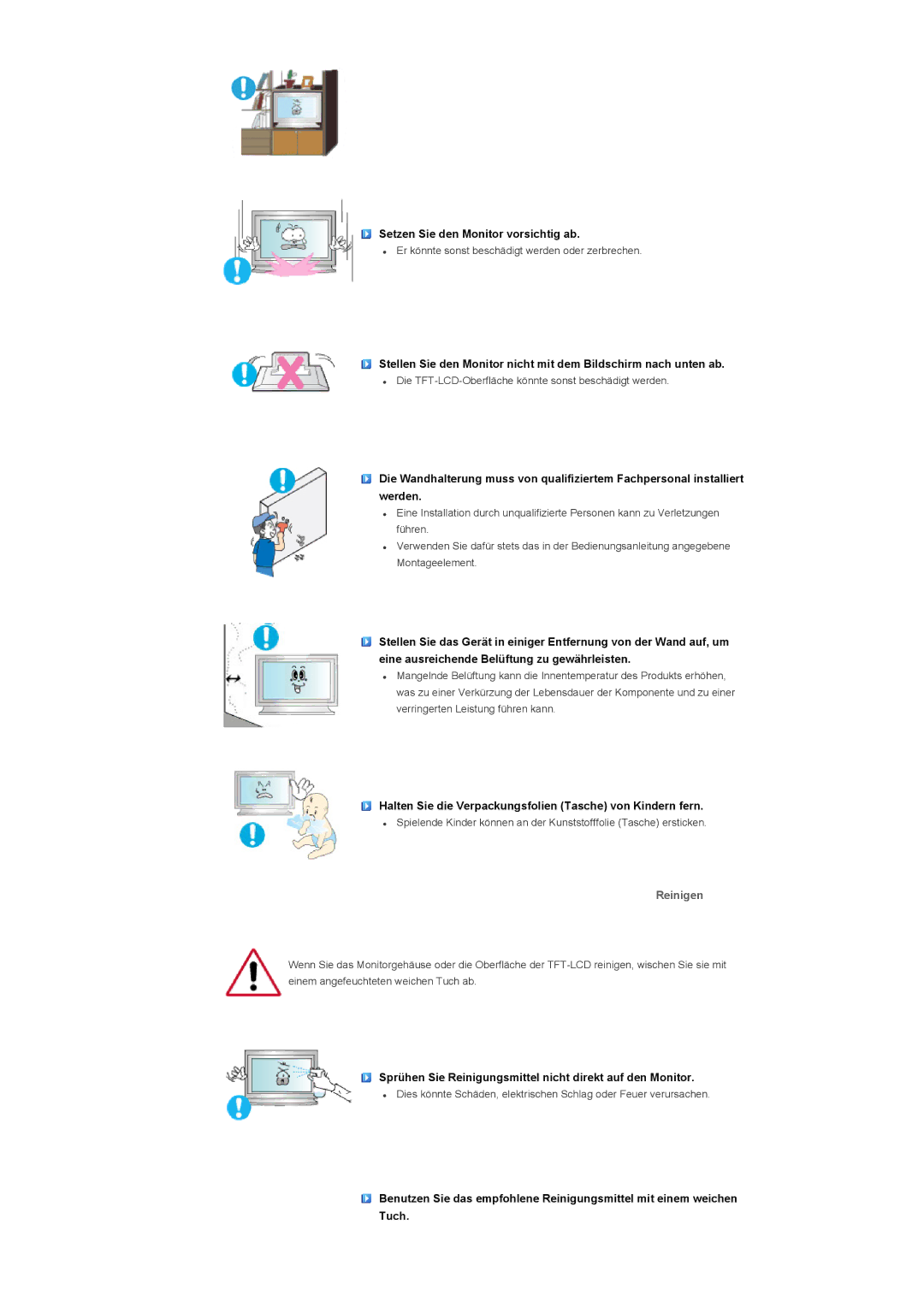 Samsung LH82TCTMBC/EN, LH70TCTMBC/EN manual Reinigen 