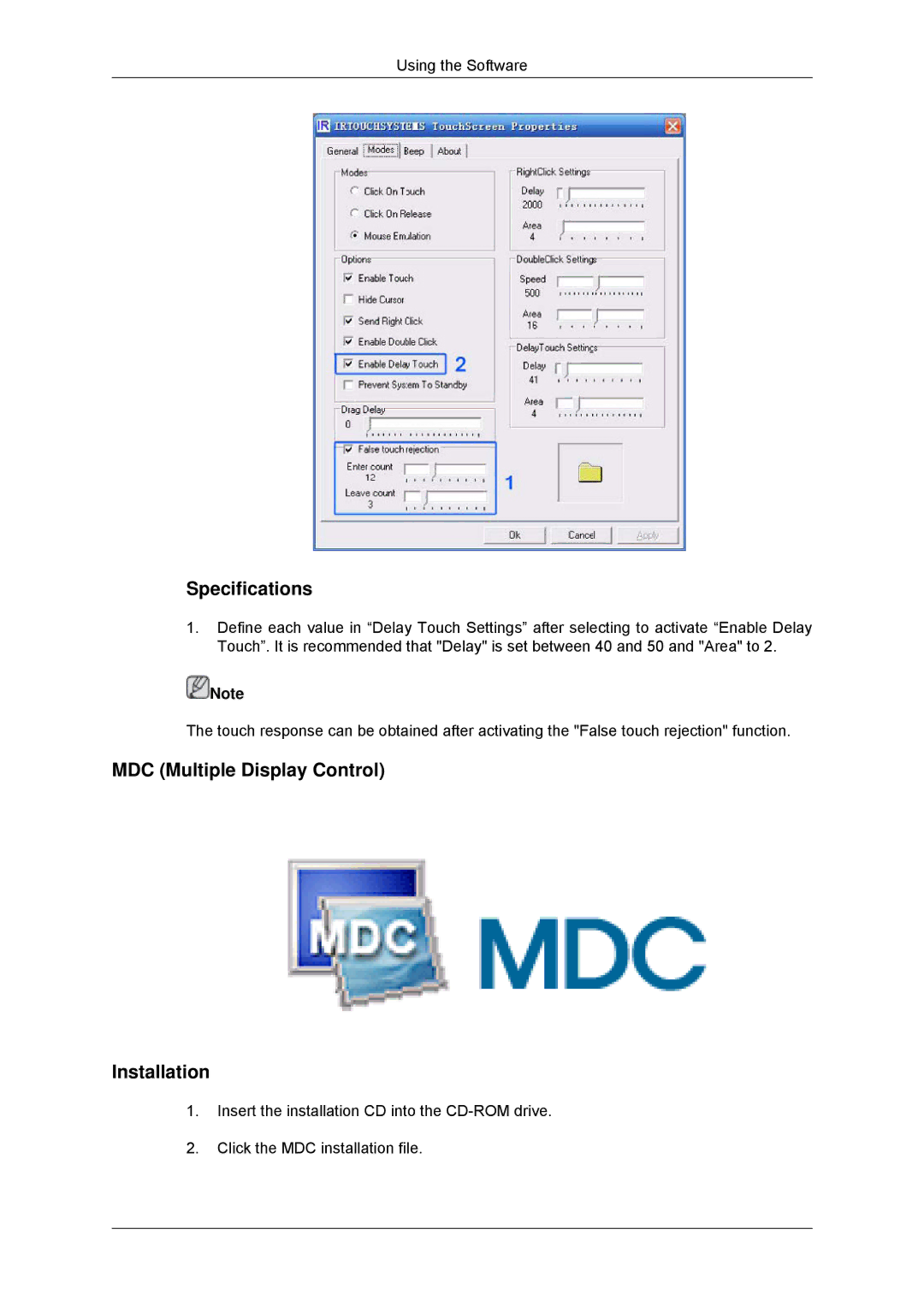 Samsung LH70TCSMBG/EN, LH70TCUMBG/EN, LH82TCUMBG/EN, LH70TCUMBG/XJ Specifications, MDC Multiple Display Control Installation 