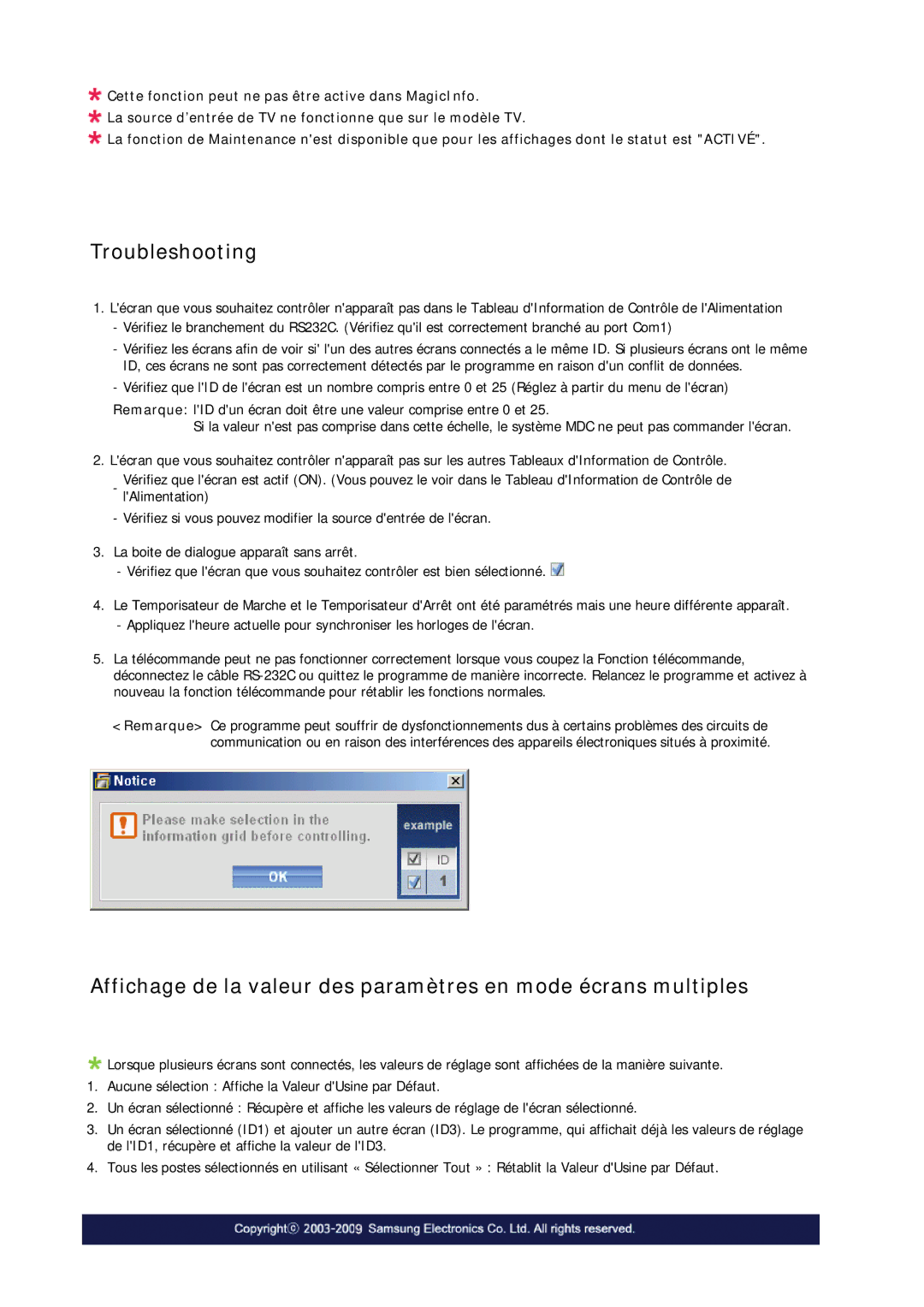 Samsung LH82TCUMBG/EN, LH70TCUMBG/EN, LH70TCSMBG/EN manual Troubleshooting 