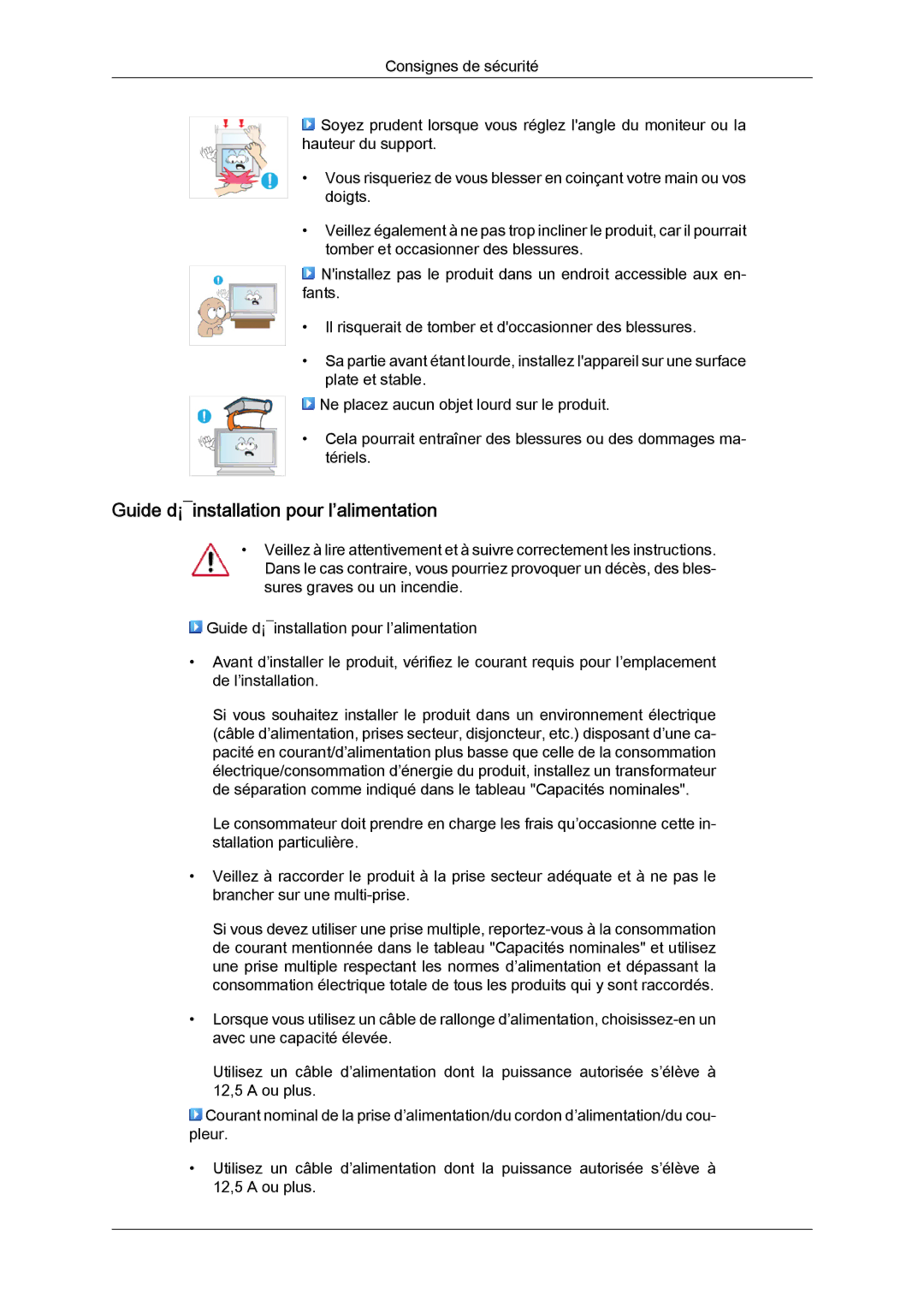 Samsung LH70TCUMBG/EN, LH82TCUMBG/EN, LH70TCSMBG/EN manual Guide d¡¯installation pour l’alimentation 