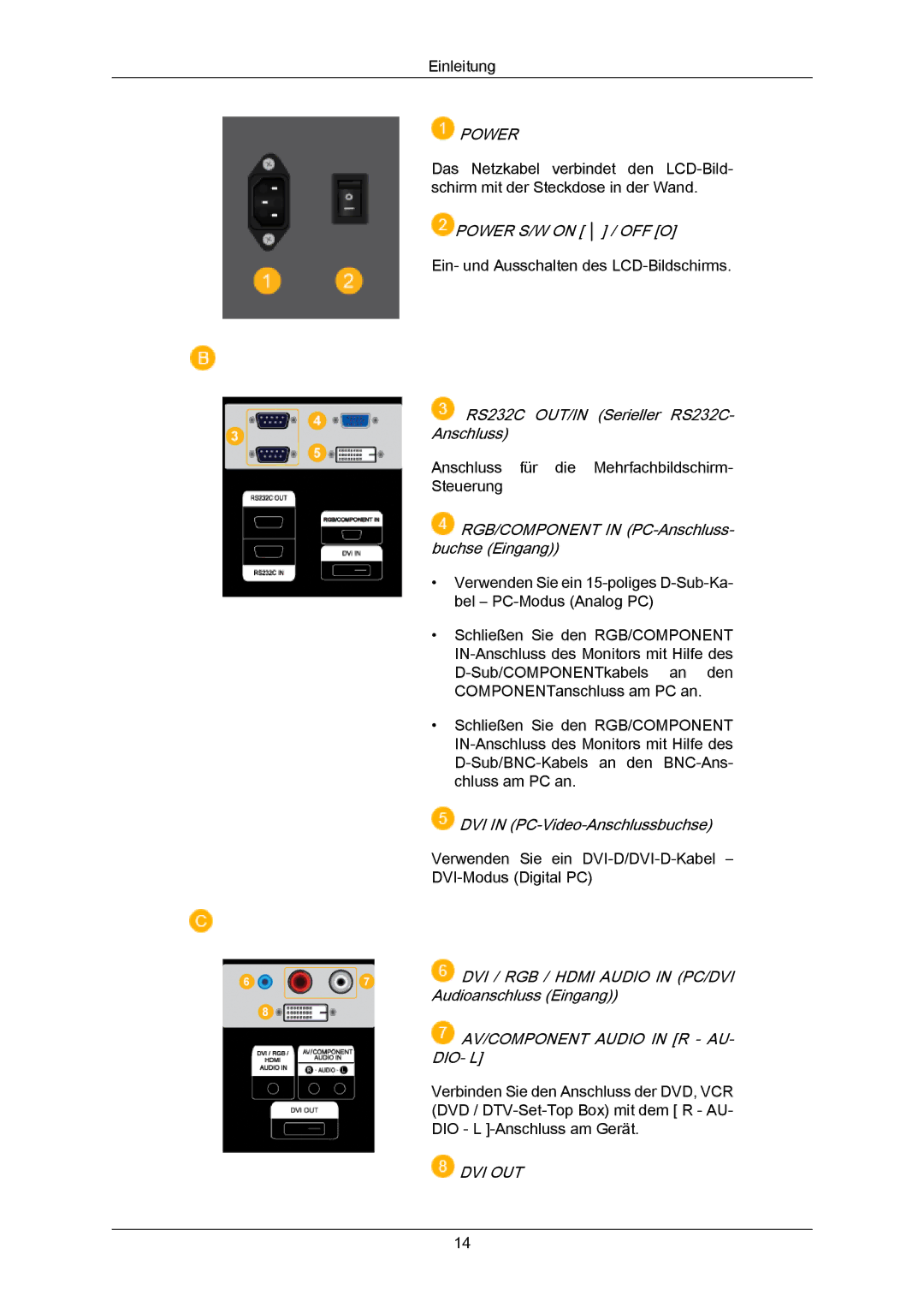 Samsung LH70TCUMBG/EN, LH82TCUMBG/EN manual Power 