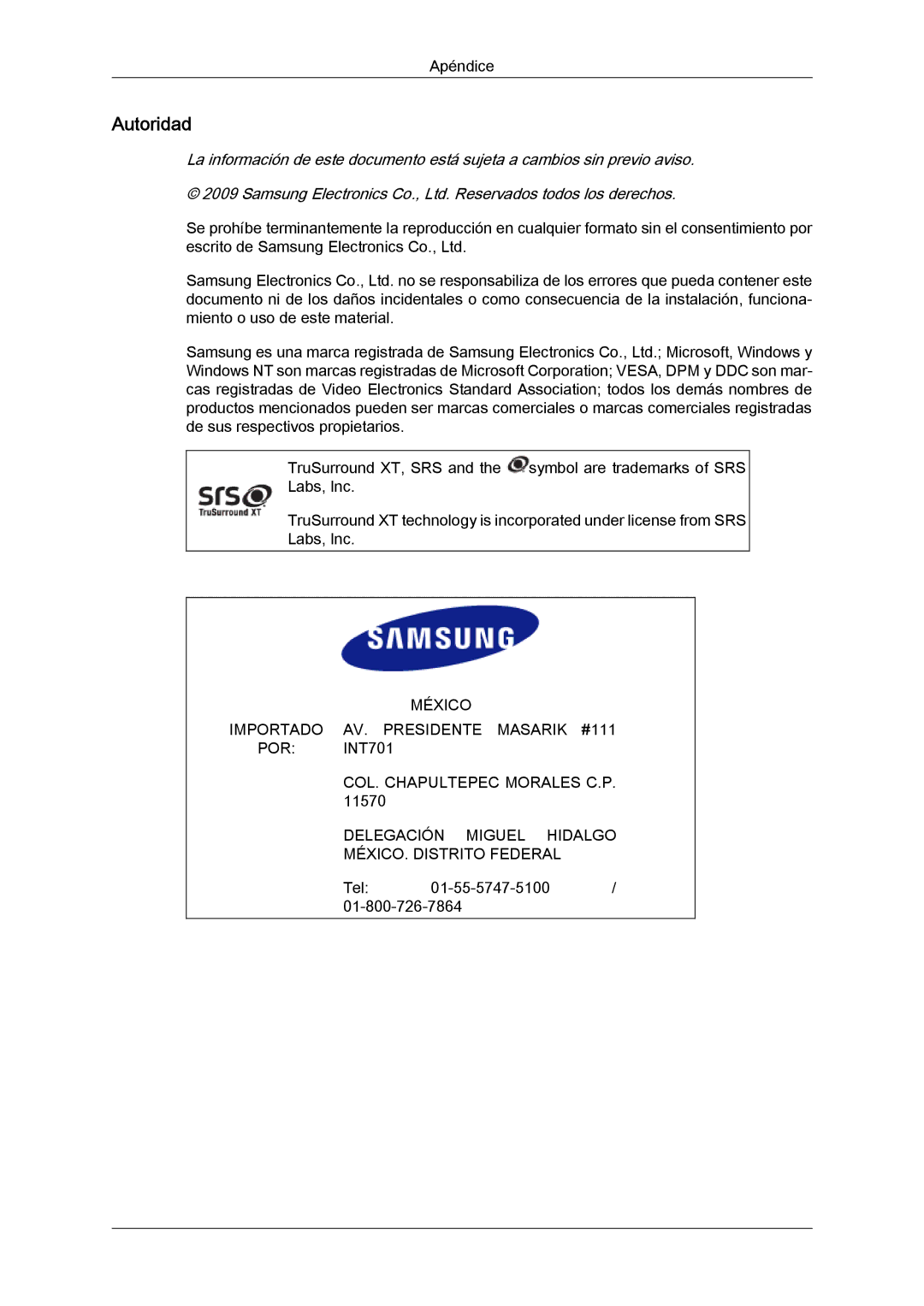 Samsung LH70TCUMBG/EN, LH82TCUMBG/EN manual Autoridad 