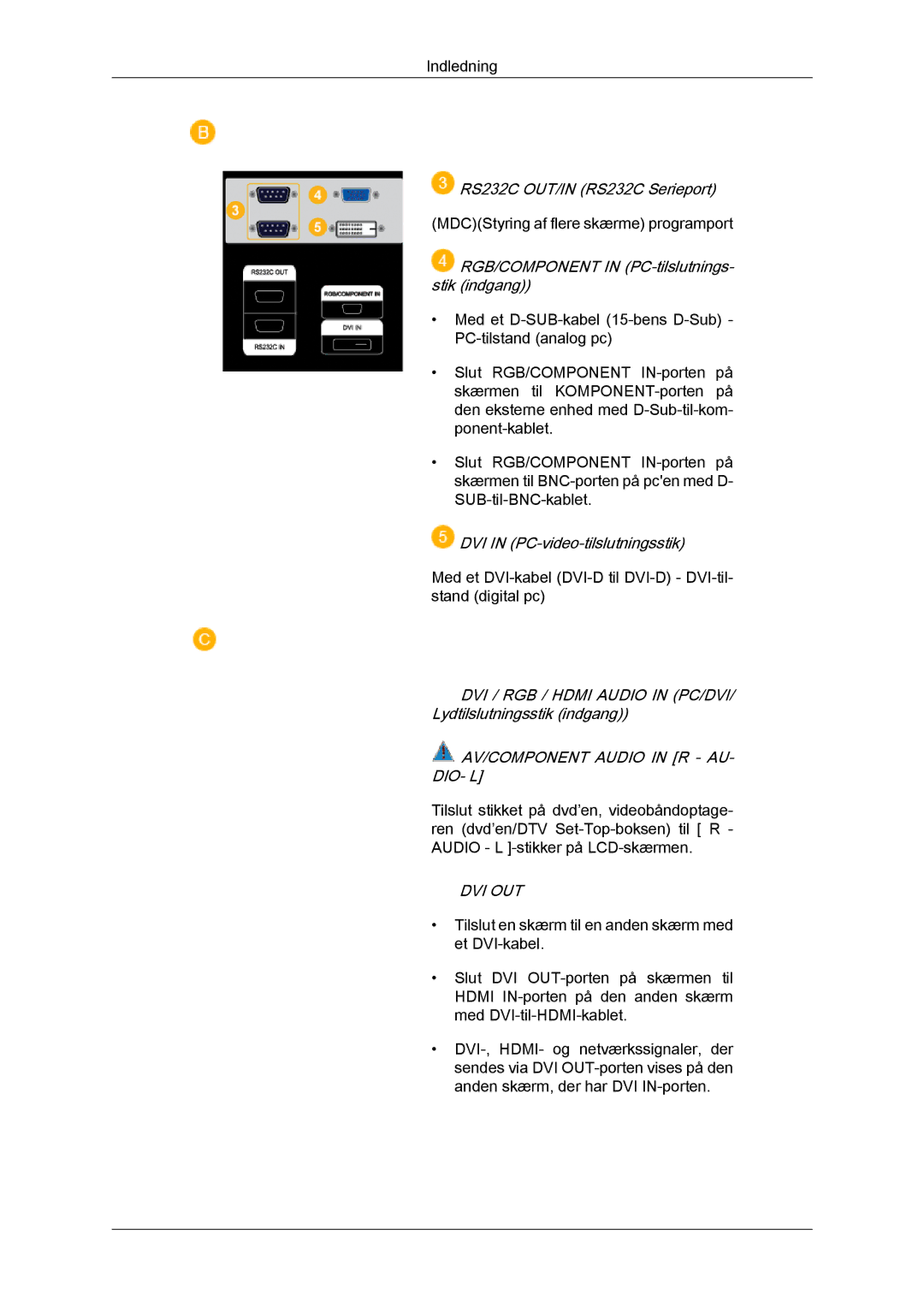 Samsung LH70TCUMBG/EN manual AV/COMPONENT Audio in R AU- DIO- L 