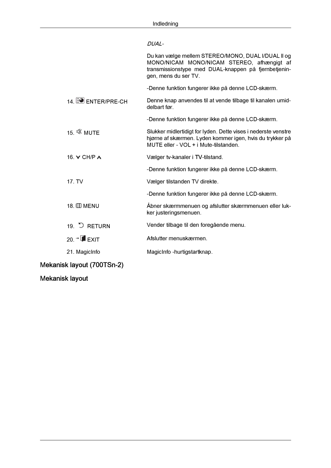 Samsung LH70TCUMBG/EN manual Mekanisk layout 700TSn-2, Dual 