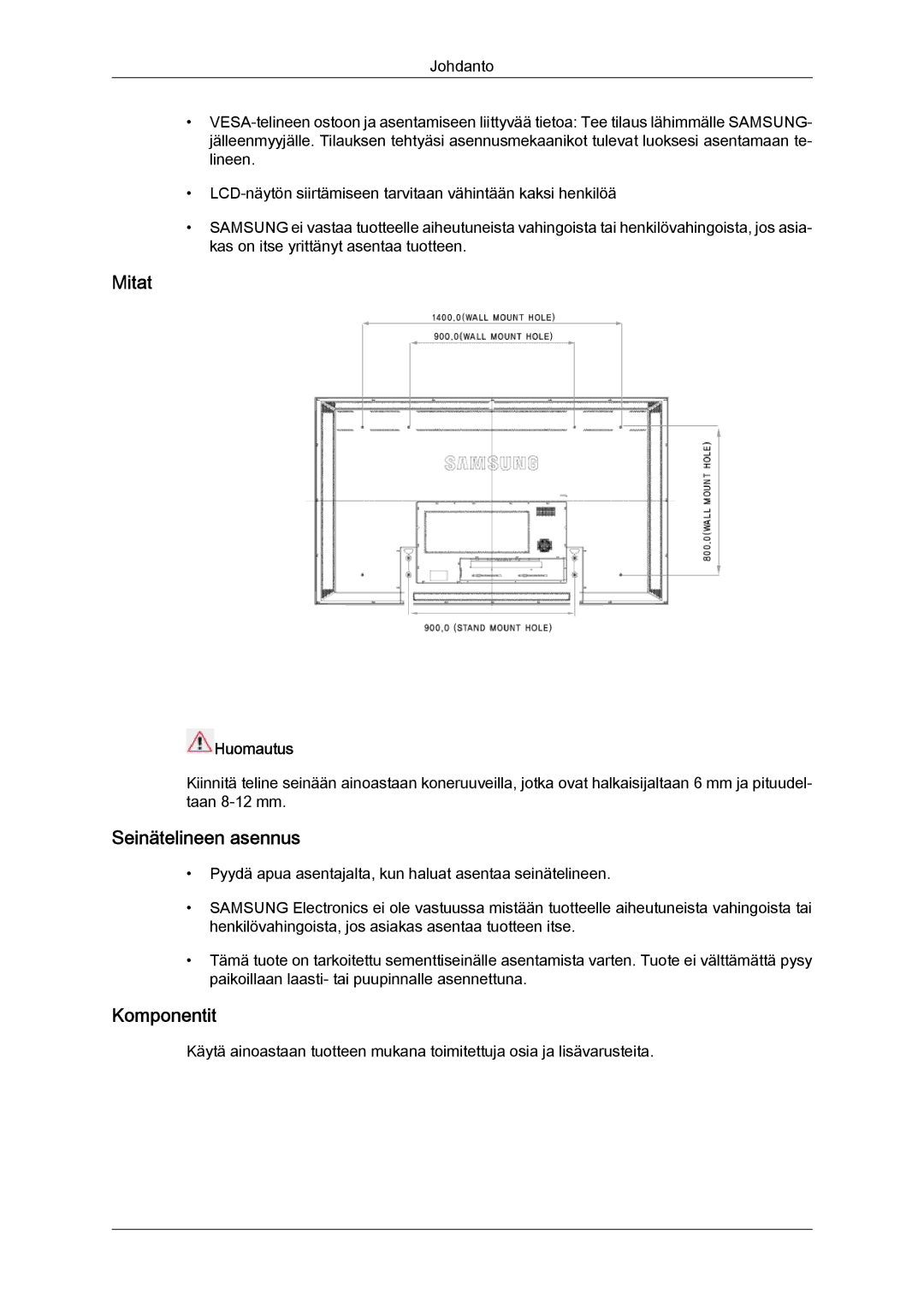 Samsung LH70TCUMBG/EN manual Mitat 