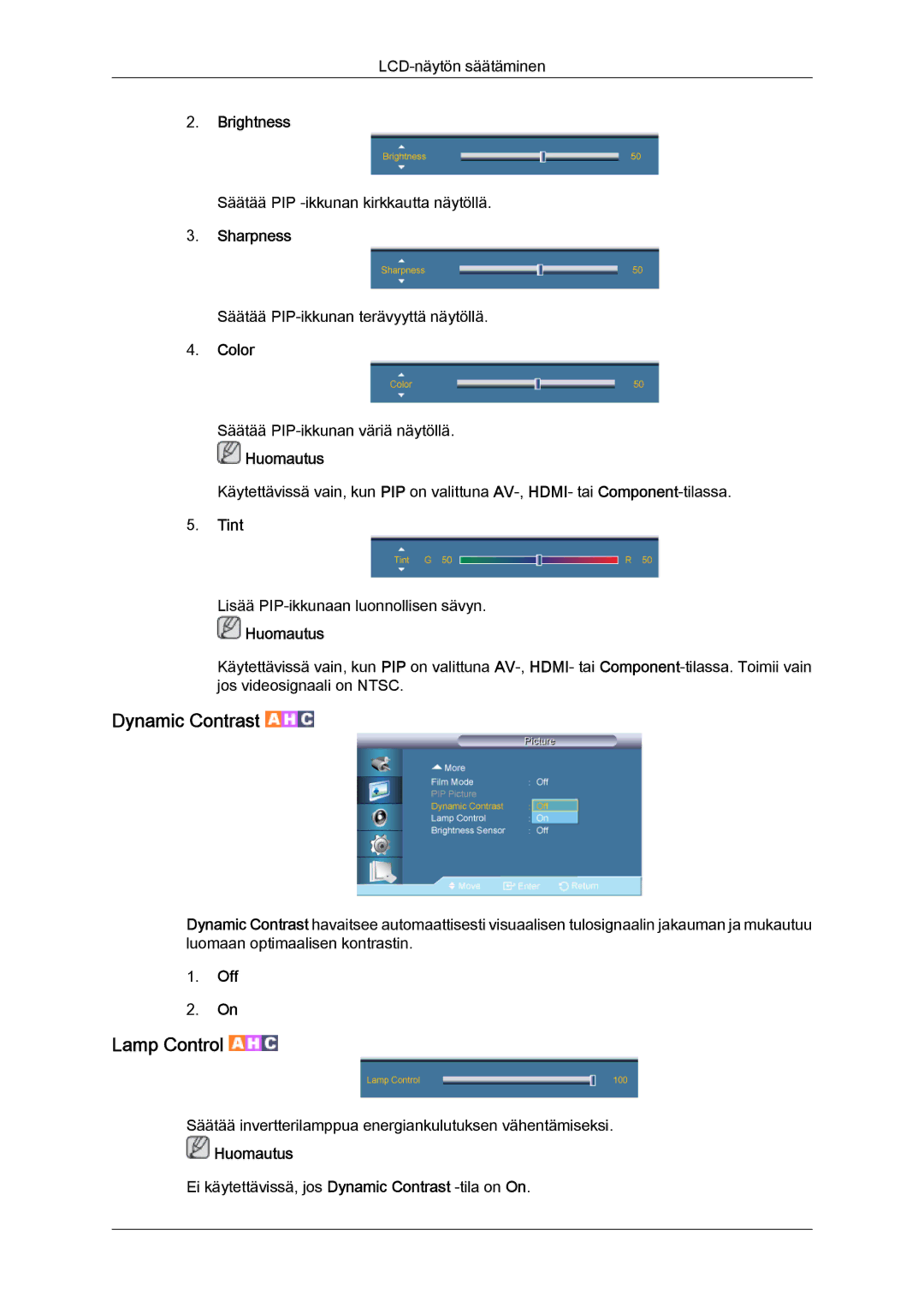 Samsung LH70TCUMBG/EN manual Dynamic Contrast 