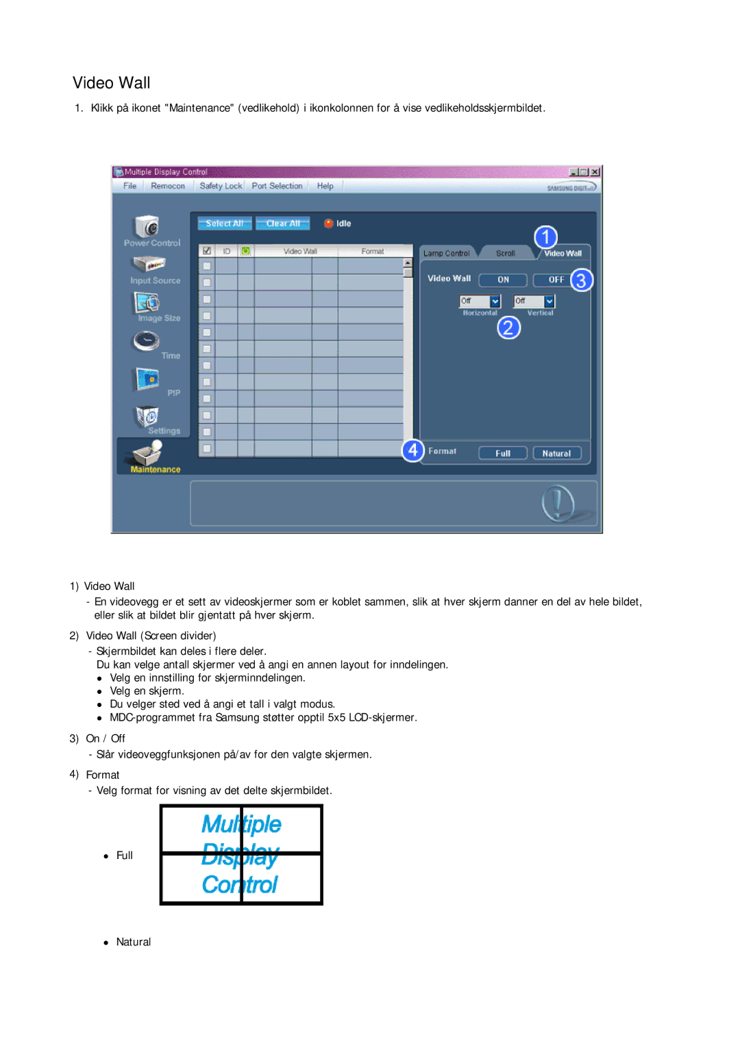 Samsung LH70TCUMBG/EN manual Video Wall 