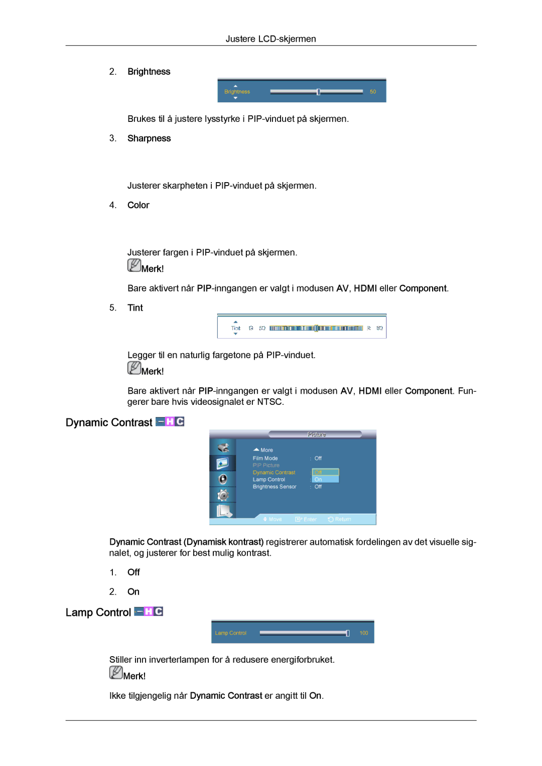 Samsung LH70TCUMBG/EN manual Dynamic Contrast 