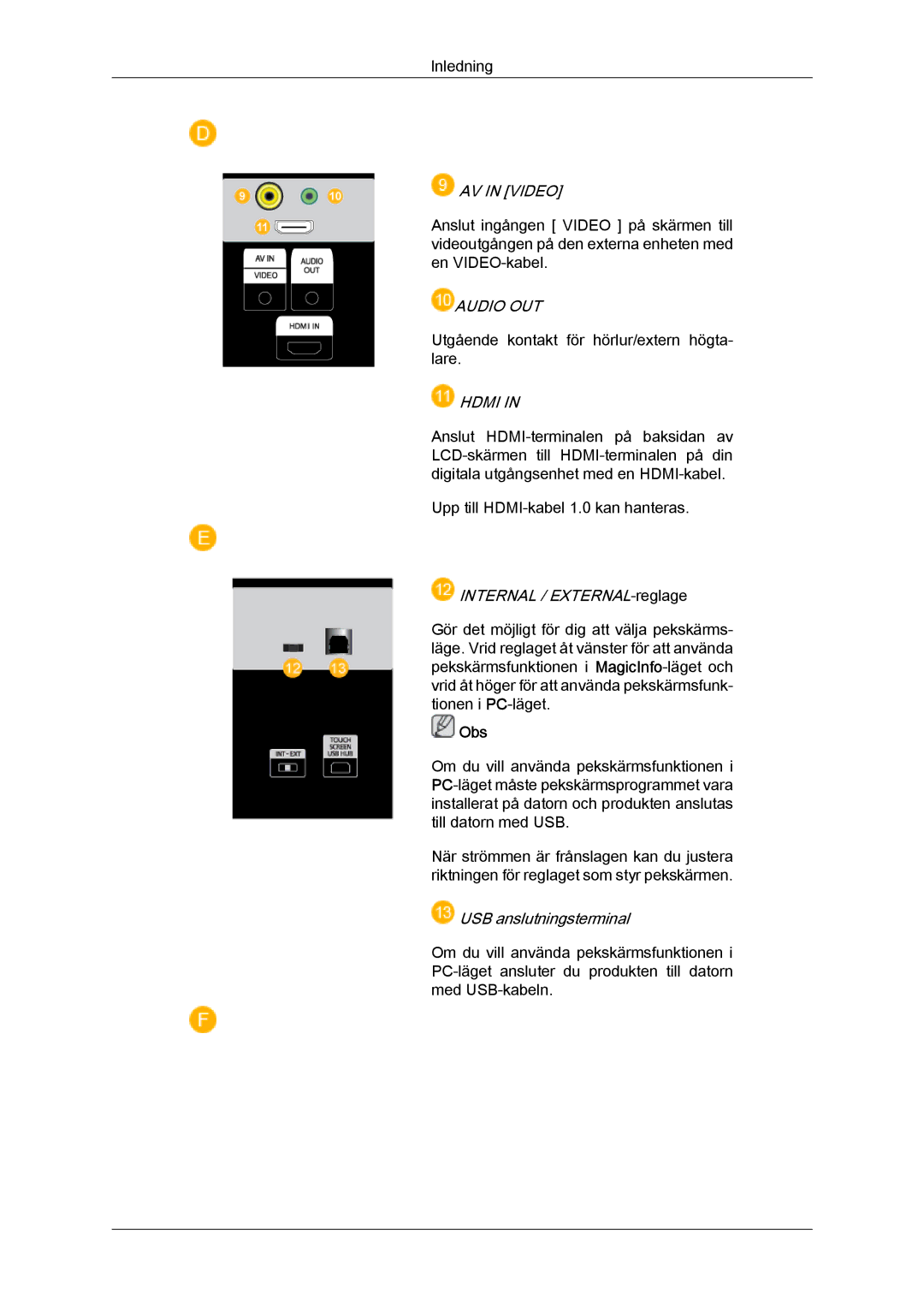 Samsung LH70TCUMBG/EN manual Audio OUT 